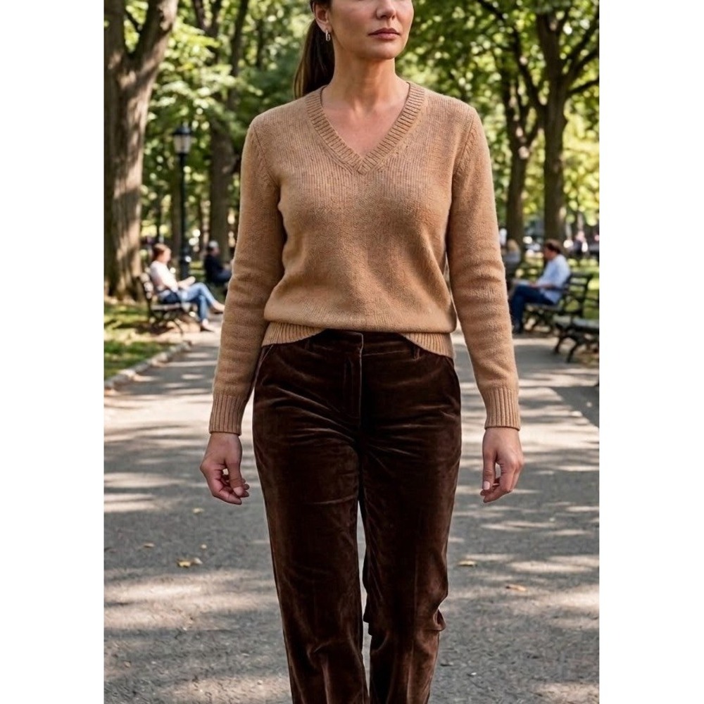 Dark chocolate Brown Corduroy Pants Women Weekend Casual Work Madison Hill 10